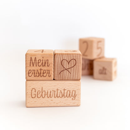 Mikito Baby Milestone Blocks: 6-Piece Set for Pregnancy and Baby Years