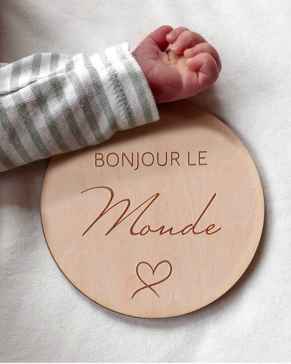 Wooden Baby Milestone Cards | French