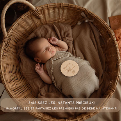 Wooden Baby Milestone Cards | French