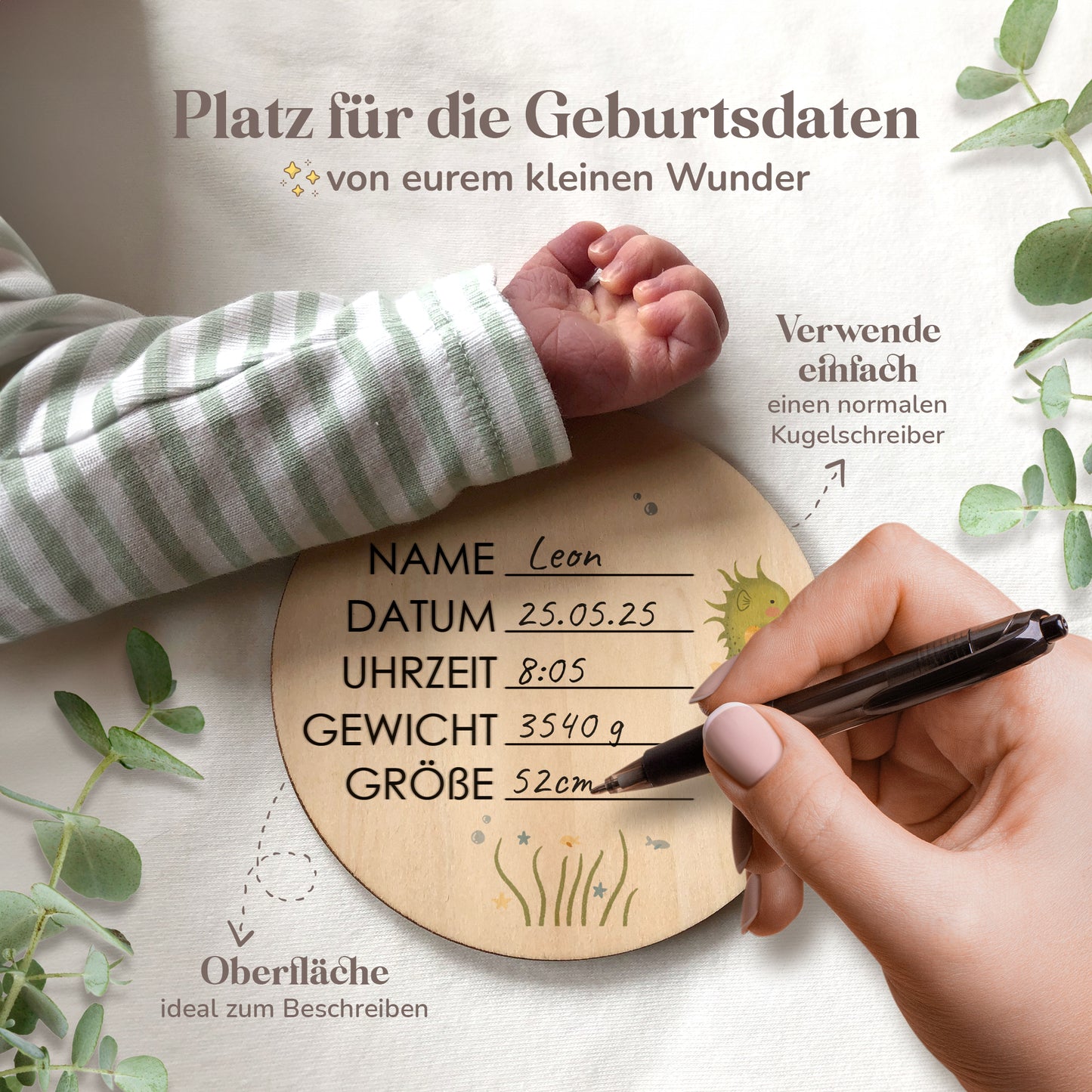 Holz Meilensteinkarten | farbige Tiermotive