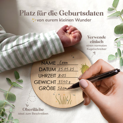 Holz Meilensteinkarten | farbige Tiermotive