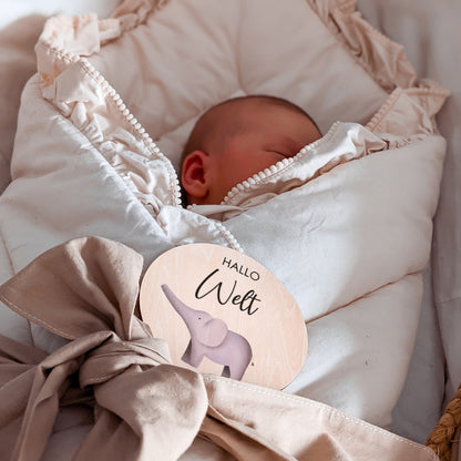 Holz Meilensteinkarten | farbige Tiermotive