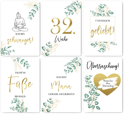 Pregnancy Milestone Cards | with Gold Accents