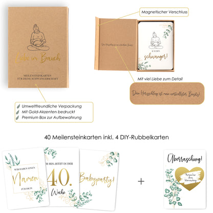 Pregnancy Milestone Cards | with Gold Accents