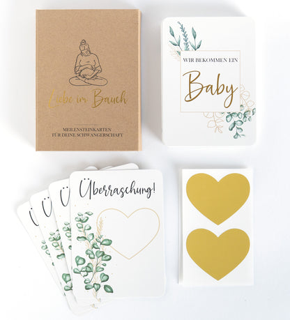 Pregnancy Milestone Cards | with Gold Accents