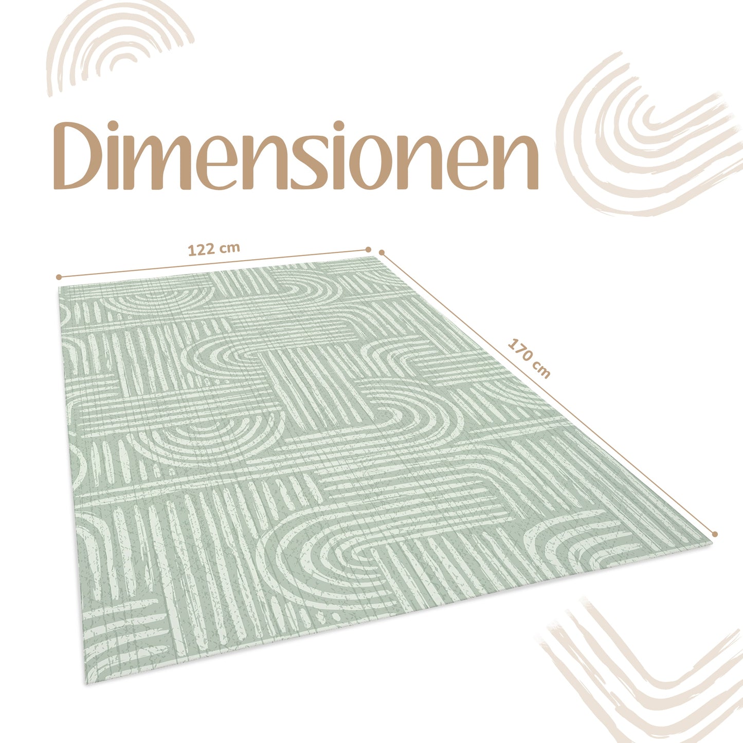 Großzügige 170 x 122 cm Spielmatte Baby in Salbeigrün mit 16 Puzzleteilen – ideal für Wohn- und Kinderzimmer