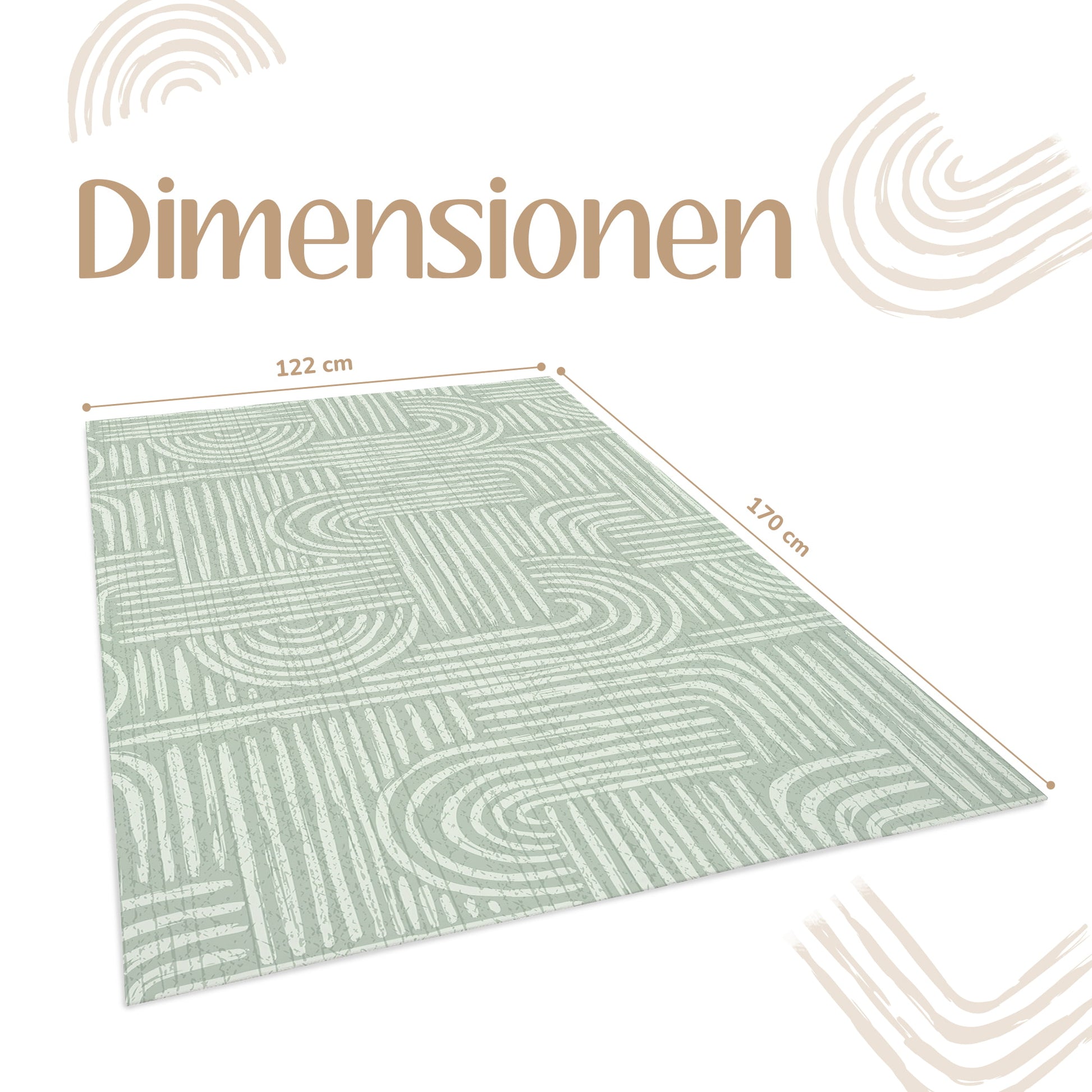 Großzügige 170 x 122 cm Spielmatte Baby in Salbeigrün mit 16 Puzzleteilen – ideal für Wohn- und Kinderzimmer