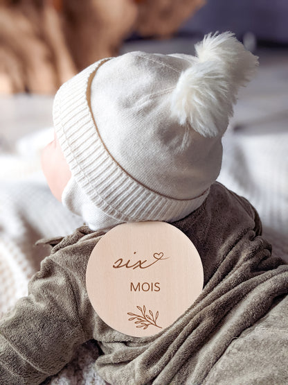 Wooden Baby Milestone Cards | French