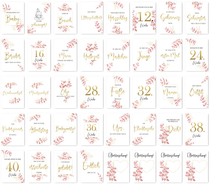 Pregnancy Milestone Cards | with Gold Accents